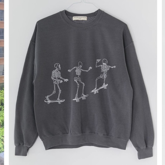 Urban Outfitters Tops - urban outfitters skateboard skeletons sweatshirt